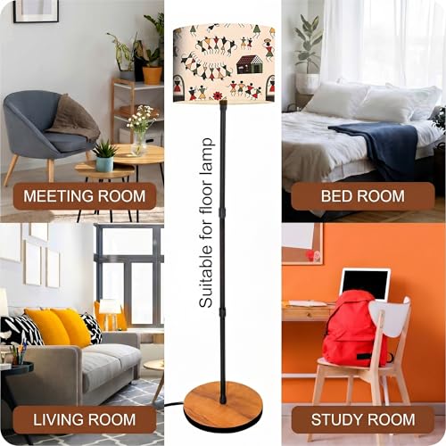 Image of Rellon Floor Lamp for Living Room with Decorative Metal Floor Lamp Standing Home Decoration Floor JuteLamp Shade Reading for Bedroom, Office,Kitchen (A3)
