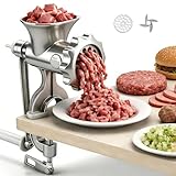 Trusber Manual Meat Grinder, Meat Mincer with Table Clamp, Heavy Duty Sausage Maker for Homemade Beef Pork Chicken