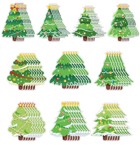 AVXINSOK Cardboard Christmas Tree Cutouts 60 Pcs Christmas Tree Cardboard Cut Out Xmas Decorations Photo Props for Winter Xmas Party Wall Door Decorations Cutout Backdrop