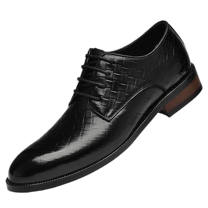 Mens Dress Oxford Formal Shoes Lace-up Low Top Shoe for Casual Wedding Party Prom Pu Leather Comfort Orthopedic