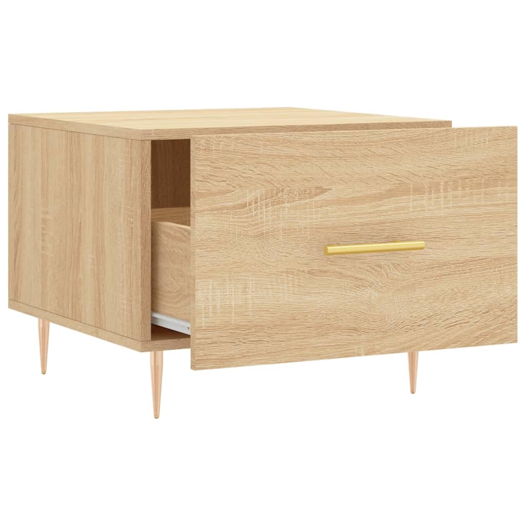 Homgoday Tavolino da caffè in rovere Sonoma, 50 x 50 x 40 cm, in legno ingegnerizzato, tavolino da tè per soggiorno, sala d'accoglienza degli ospiti, camera da letto e ufficio, mobili tipo 3