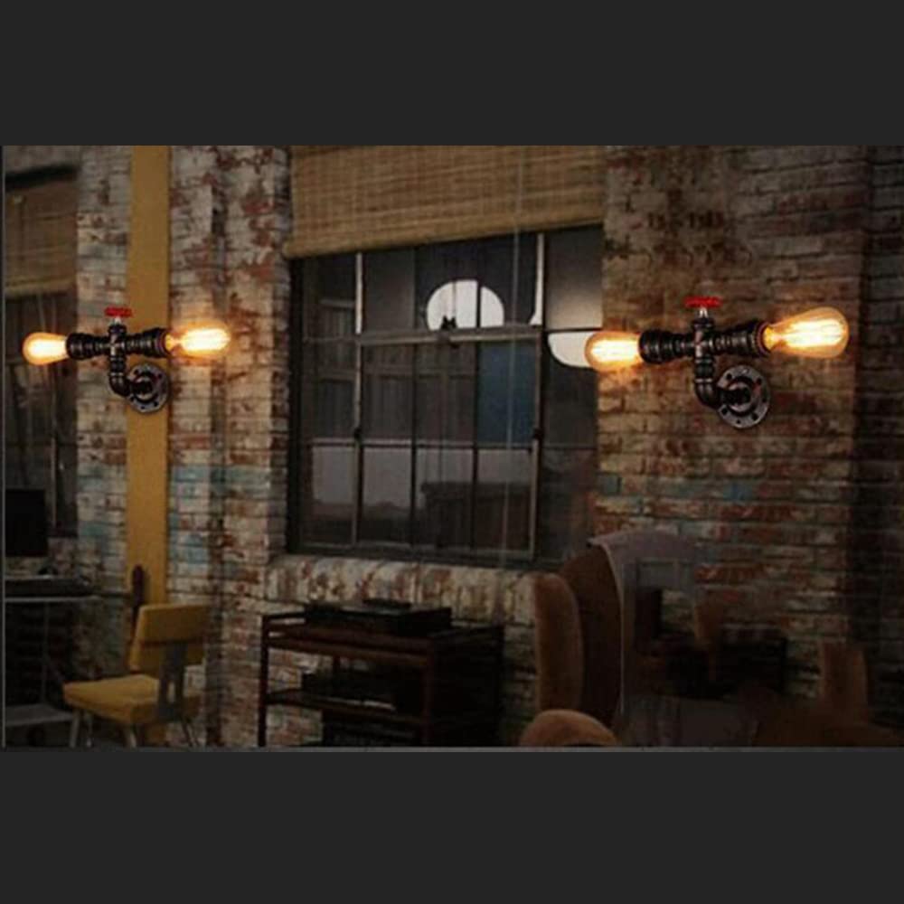 Wisząca lampa sufitowa retro lampa ścienna E27 przemysłowa ściana rura wodna kształt 2 głowice metalowa ściana ing do loftu restauracji salonu jadalni korytarza sklepu odzieżowego baru kawiarni