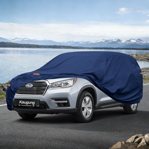 Image of Kaugung Custom Fit SUV Car Cover for Subaru Ascent (2018-2026), Heavy Duty Waterproof All Weather Outdoor Protection, Breathable Full Exterior Cover with Vent, Rain Sun Snow UV Proof