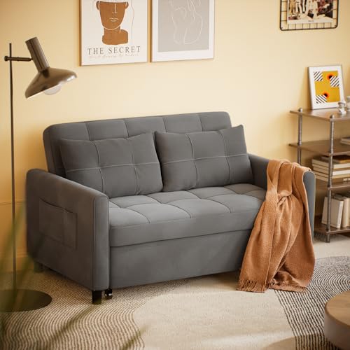 Gizoon 3-In-1 Convertible Sofa Bed, 52 Inch 2-Seater Loveseat Sleeper With Pull Out Couch thumb #2