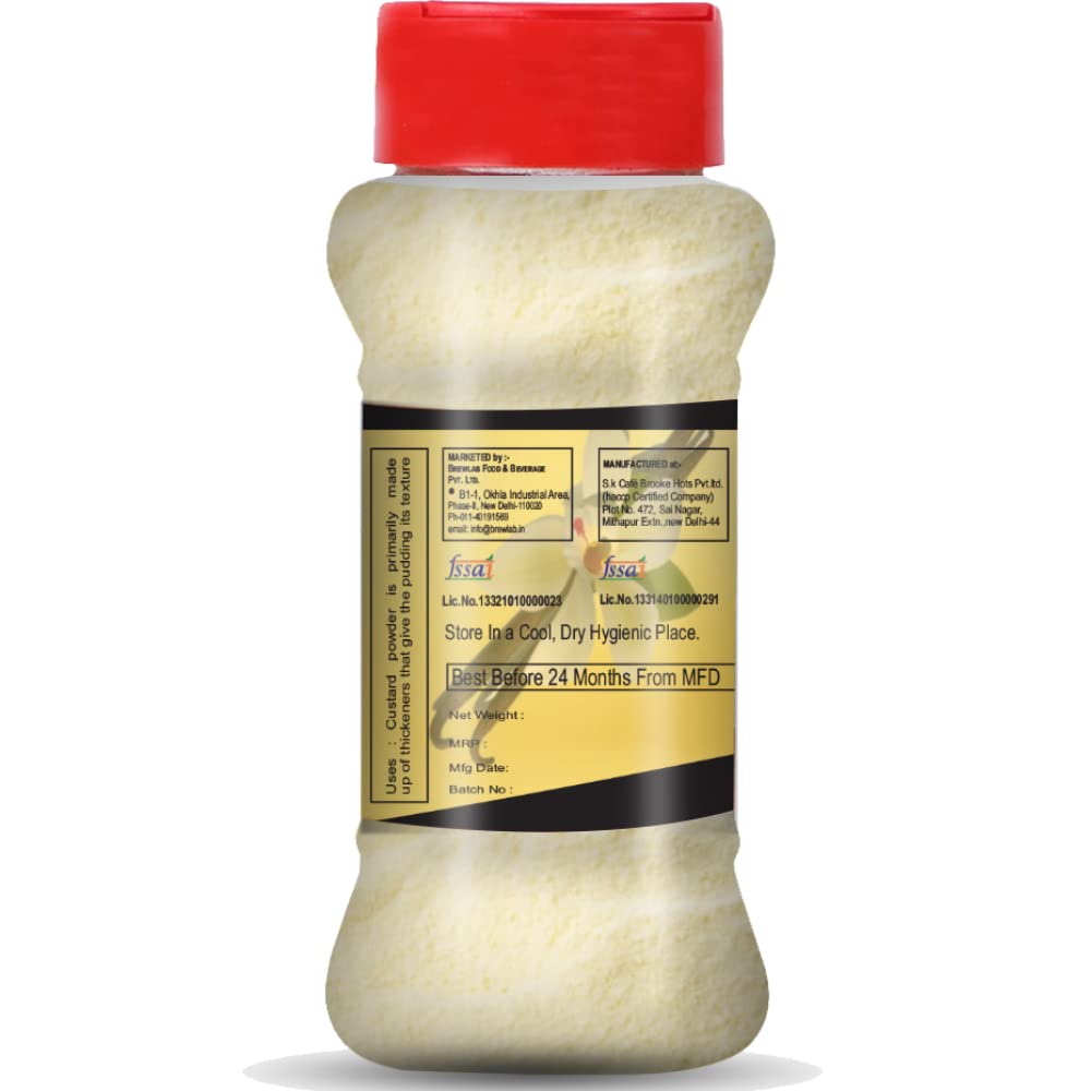 Brew Lab Vanilla Flavor Custard Powder | For Fruit Salad, Pudding, Milkshake & Desserts - 100 g 1