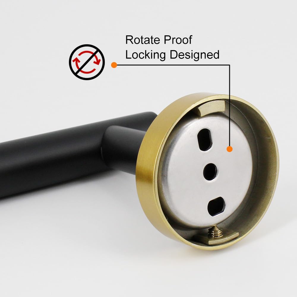 Barra para Toallas de 76 cm (30 Pulgadas) en Color Negro y Dorado, riel de Pared de Acero Inoxidable para baño de Estilo Moderno.