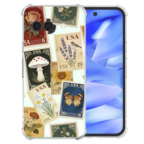 Coque Google 10A 6,3" en TPU transparent avec motif timbre vintage antichoc