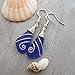 Yinahawaii Handmade Hawaiian Sea Glass Earrings, Wire Wrapped Earrings, Sea Glass Jewelry For Women Beach Jewelry For Women, Unique Birthday Gift For Women (Cobalt - September)