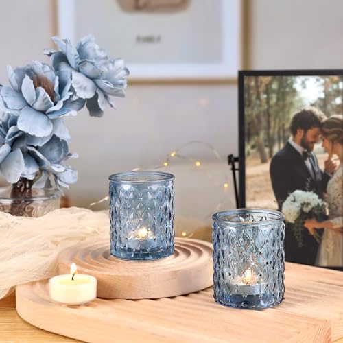 NITIME 36pcs Blue Votive Candle Holders-Glass Candle Holder for Wedding Decor, Tea Light Candle Holders for Centerpiece Table Decorations, Home Decor and Party Decor by NITIME - Image 4