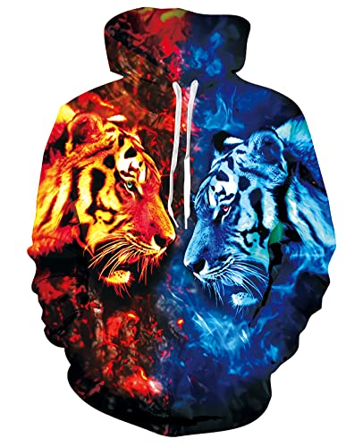 TUONROAD Hoodie Hombre Funny 3D Sudaderas con Capucha Unisex Pullover Manga Larga Sweater Hoody XXL Cover