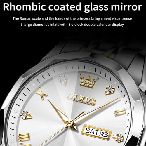 Image of OLEVS Men Multifunction Watch, Multi Dial Waterproof Luminous Chronograph Watch with Date,Stainless Steel Watches