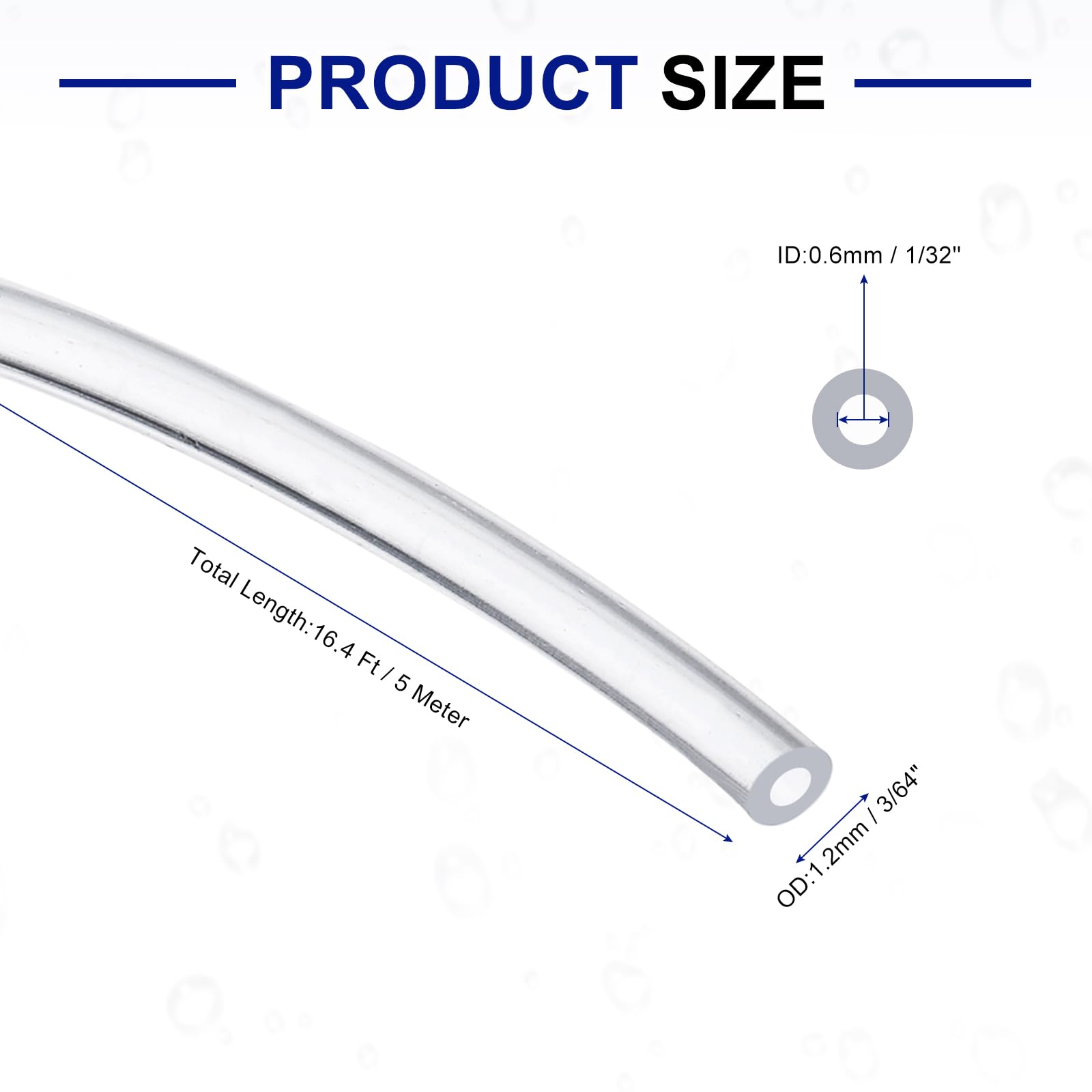 Produktbild von Stubotar Silikonschlauch 10 M – 0,5 Mm ID X 2,5 Mm OD – Lebensmittelecht, Hitzebeständig Bis 200 °C, Transparent – Für Labor, Haushalt & Industrie