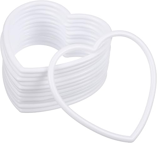 Hemoton 20 anillos de plástico para atrapasueños para manualidades, en forma de corazón, macramé, atrapasueños, aros para suministros de