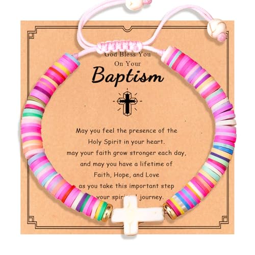 Image of Adjustable Cross Bracelet for Girls, Baptism Easter Confirmation First Communion Gifts for Girls