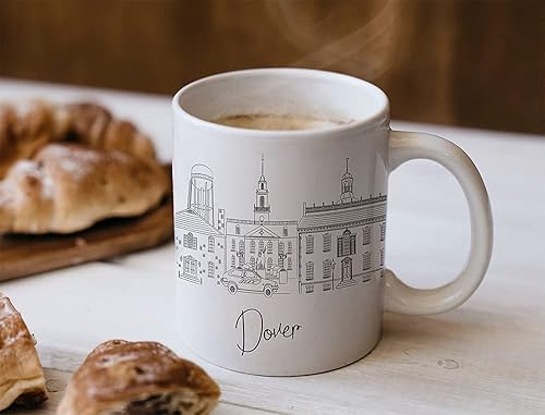 Vista 137 de TJ Originals - Taza de café Boston Massachusetts, regalo de taza de café de recuerdo de viaje turístico, taza de cerámica Skyline de 11 oz, taza