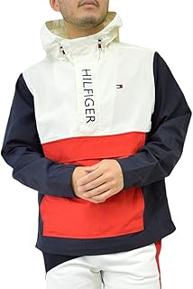 TOMMY HILFIGER トミーヒルフィガー アノラックパーカー WATER&WIND RESISTANT (JP, アルファベット, 2XL, 【MUF/ホワイト×ネイビー×レッド】) [並行輸入品]