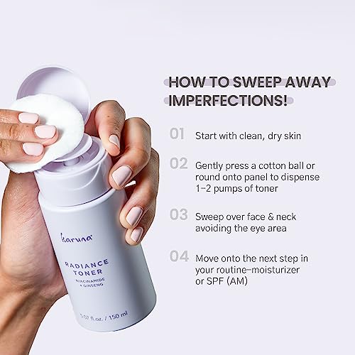 Karuna Radiance Toner - Pore Refining Toner, Salicylic Acid Toner, With Red Ginseng For Women Anti Aging, Niacinamide Facial Toner For Pore Minimization For All Skin Types 5.07 Fl.oz./150 Ml #TOP3
