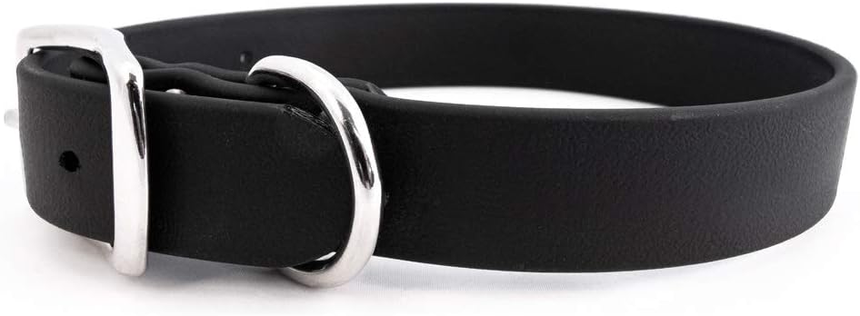 Sparky’s Choice Vinyl Coated Collar of Size 1 x 26 inches, Classic Flat Style available in Green with a Nickel-Plated Buckle, A Festive Choice for Medium and Large Dogs, Made in The USA