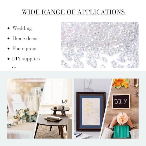 DomeStar 4200PCS Clear Fake Ice, Iridescent Acrylic Fake Diamonds, Vase Fillers, Crushed Ice Rocks Plastic Gems for Centerpiece Fish Tank Table Scatter Photography Props Display Decoration - Thumbnail 4