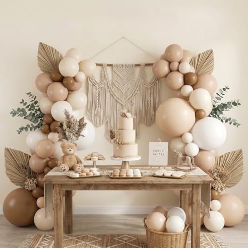 122pcs Boho Neutral Balloon Garland Arch Kit - Matte Brown Nude Balloons by ZizasAry - Used condition - Image 5