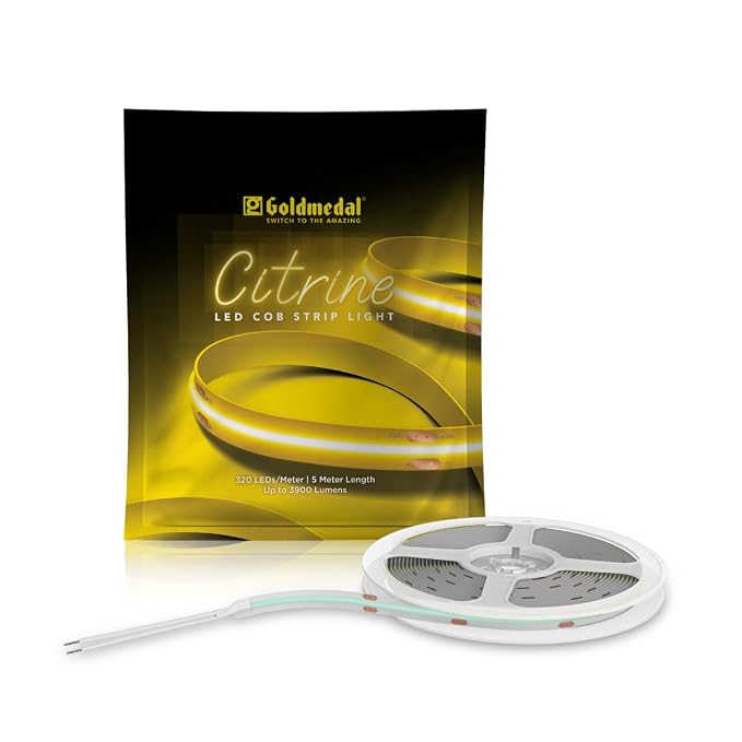 Goldmedal Citrine 45W LED COB Strip Light for Indoor &Outdoor Decorations | 320 LEDs | IP20 | 5 Meter Led Strip Light for Ceiling, Balcony, TV Cabinet,Home Decor & Interior Decoration | (Ice Blue)