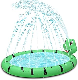 Baby Pool, Frog Pddling Pools with Splash Sprinkler, Inflatable Kids Swimming Pool 67X51'' Indoor& Outdoor Water Game Play Center for Boys Girls