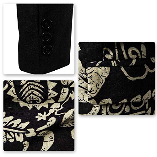 AOWOFS Men's Casual Button Slim Fit Blazer Ethnic Style Party Fashion Dress Suit Jacket4