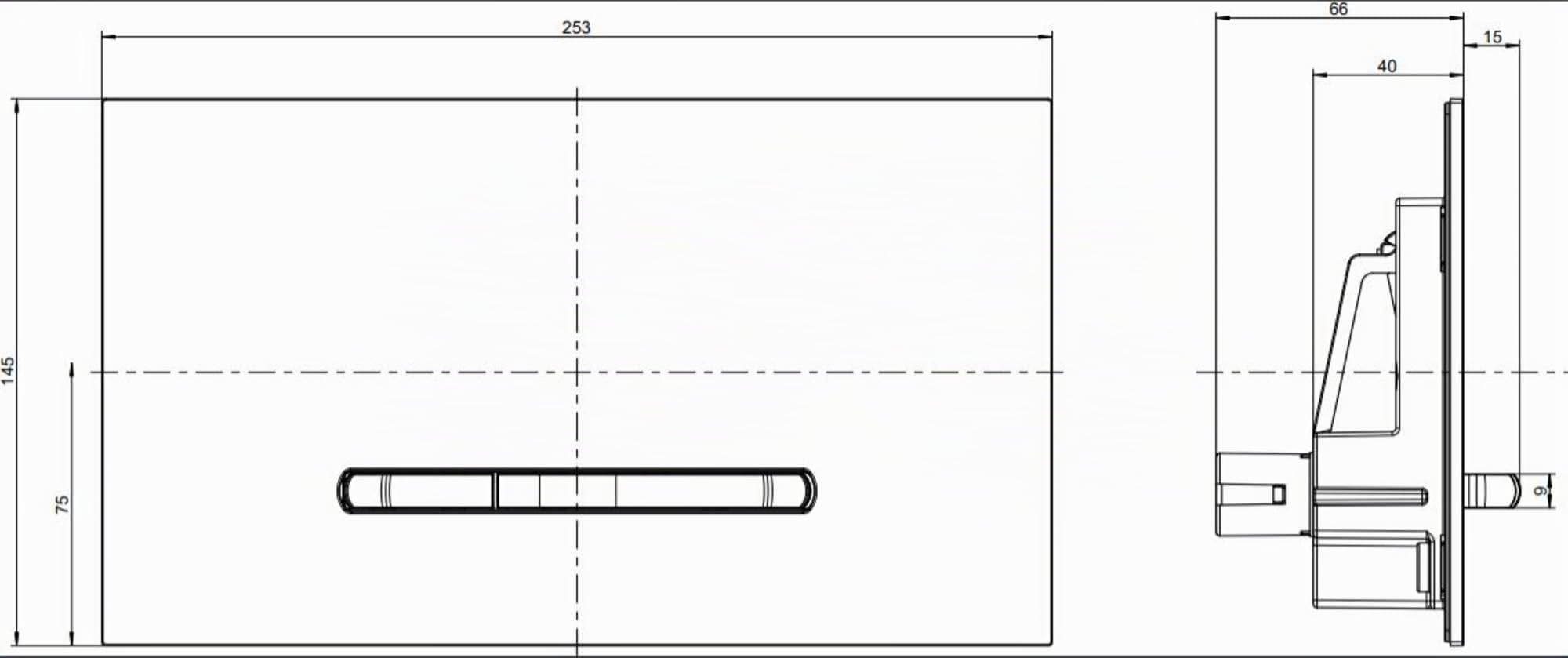 Villeroy & Boch ViConnect, WC-Betätigungsplatte 300S, 2-Mengen-Spülung, 922169D8, Farbe: Anthracite Matt