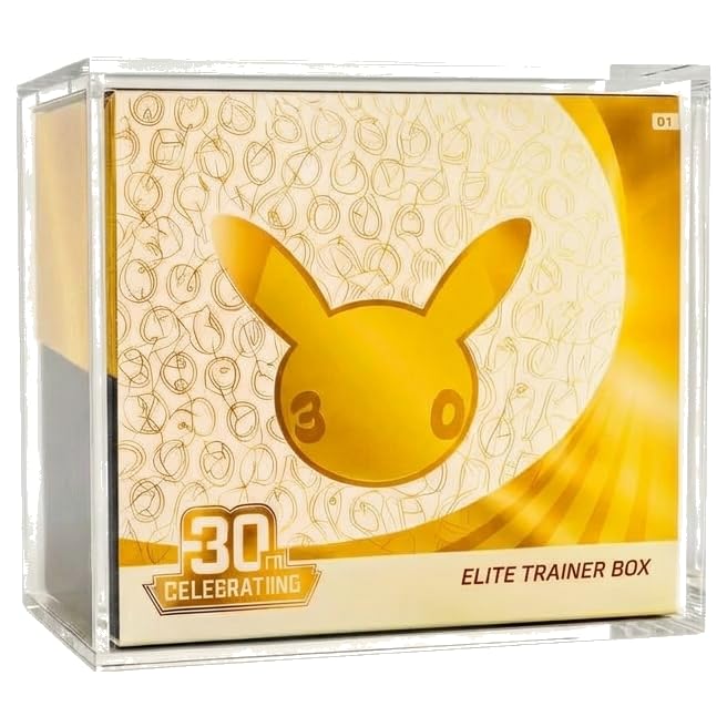 Kesmo Acrylic Display Case for Elite Trainer Box (ETB) - 7mm Thick UV Protection Magnetic Lid - Clear Protective Storage Box for TCG Collectibles & Trading Cards (Fits All Elite Trainer Boxes) 1 PACK