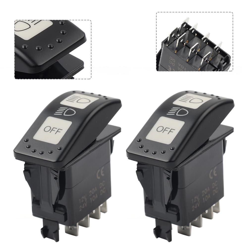CNxinn10 Headlight Switch High Low Off Light Toggle Switches 2 Pcs for Traxter MAX HD8: 2019-2020 3 Pcs