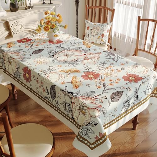 Surwin Mantel Hule Mesa Estilo Elegante, Manteles de PVC Rectangular, Pastoral Mantel Antimanchas, Manteles Mesa Impermeable, Ropa Mesa Camilla Lavable para Fiestas, Decoración (Azul,120x180cm)