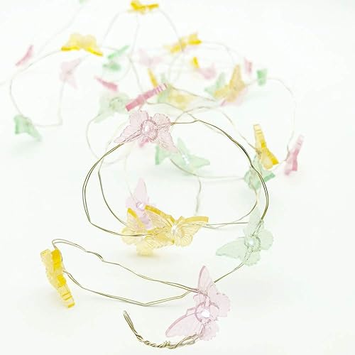 Miniatura 5 de Cadena de luces de mariposa para jardín, 10 pies y 40 luces LED, alambre de cobre con control remoto y temporizador para patio, terraza, cumpleaños