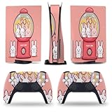 Buyidec Bunny Toy Vending Machine for PS5 Skin Console and Controller Accessories Cover Skins Anime Vinyl Cover Sticker Full Set for Playstation5 Disc Edition