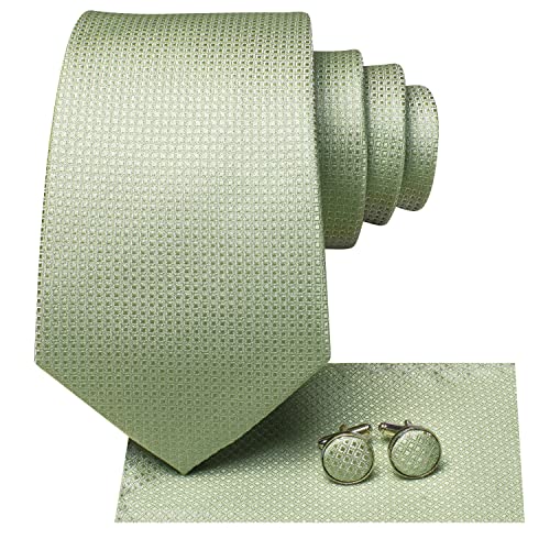 Image of Hi-Tie Mens 70inches Tie Set Extra Long Necktie for Men Cufflinks Handkerchief Big Tall Men Business Wedding