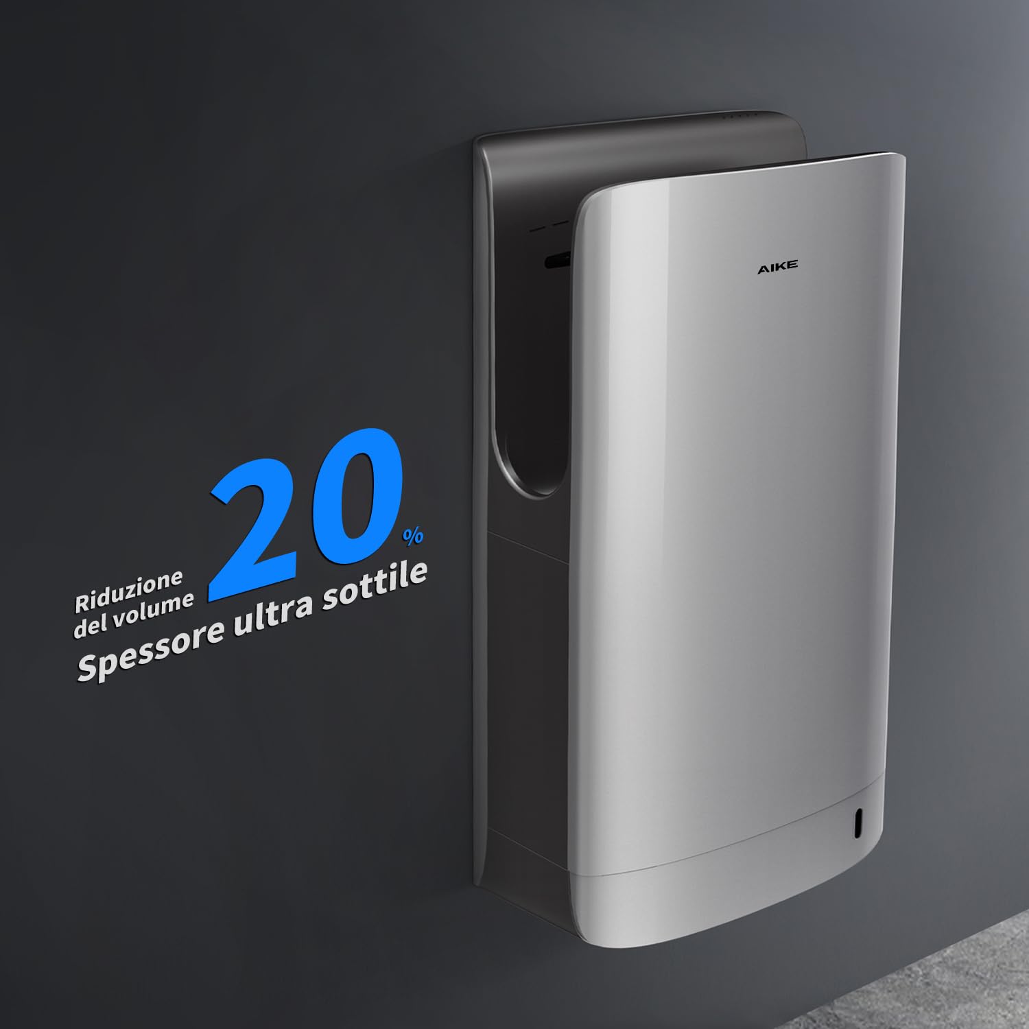 AIKE Swan Asciugamani Elettrici Slim con Filtro HEPA, Design Curvo Elegante ed Estetica Minimalista per Bagni Moderni, 220V Modello AK2065