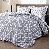 downluxe Lightweight Printed Comforter Set (Twin,Grey) with 1 Pillow Sham - 2-Piece Set - Down Alter