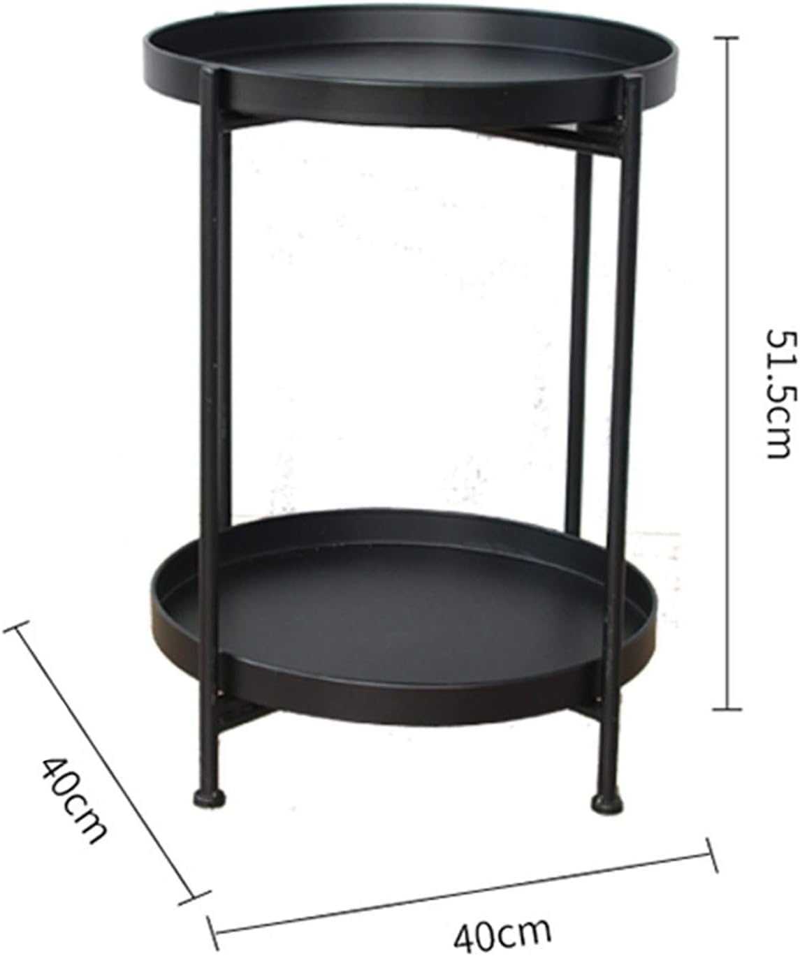 Aimery Office End Table Black/Gold/Yellow/White Wrought Iron Tray Table, Indoor Home Multifunction Living Room Sofa Side Table (Color : White)