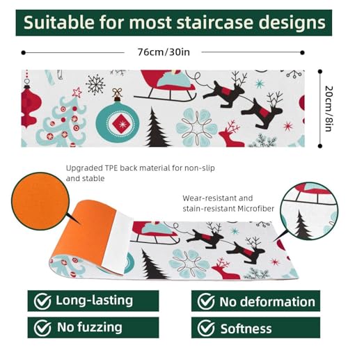 Peldaños navideños antideslizantes para proteger tus escaleras de madera en Navidad 3