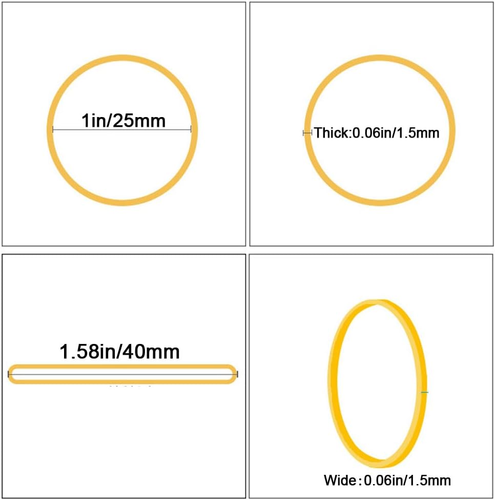 Miniatura 2 de Bandas de goma de tamaño #10 760pcs amarillo Banda de goma elástica 1 pulgada pequeñas bandas de goma para suministros de oficina hogar