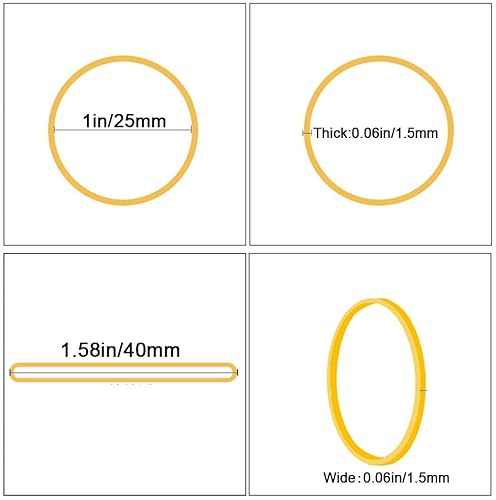 AMUU Gummibänder, 600 Stück, Größe 25 mm, kleines Gummiband für Bürobedarf, Schule, Zuhause, elastisches Band