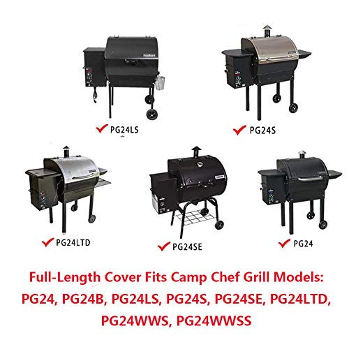 Mini Lustrous Full-Length Cover For Camp Chef Dlx 24", Smokepro 24", Woodwind Pellet Grills, Heavy Duty Waterproof Anti-Uv Weather Resistant Material Outdoor Patio Grill Cover #TOP3