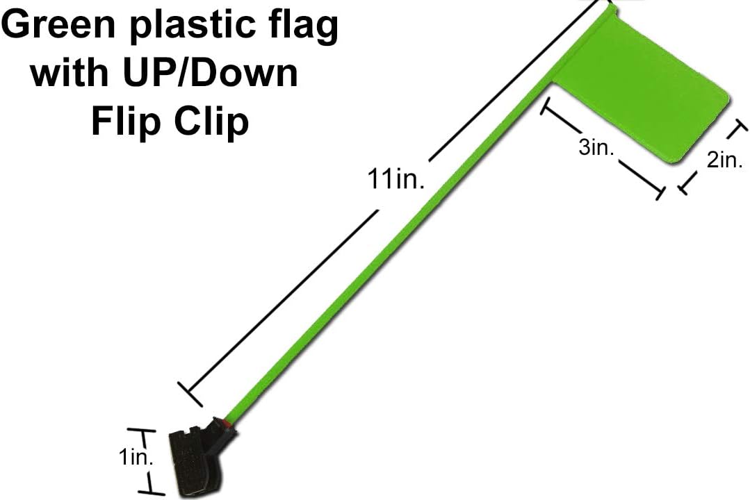Bright Green plastic 11 inch 2x3 Desk Flag with Flag Up Flag Down Flip Clip Notification Status Alert Office (1 pack) : Office Products