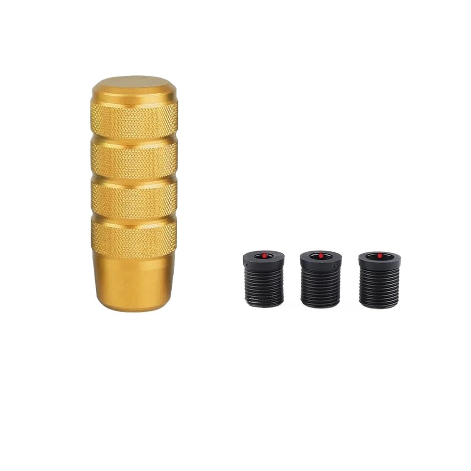 YDXHERTA Universal 95mm Non-Slip Gear Shift Knob M8 M10 M12 Car Manual Transmission Aluminum Knurled Shifter Lever Knob Spare Parts(Gold)