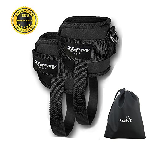 AbraFit Premium Ankle Straps - for Cable Machines, Ab, Leg & Glute Exercises
