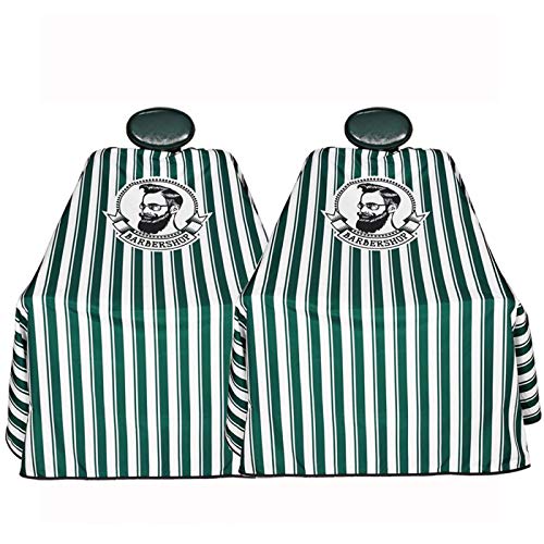 Fraleadam Professional Home Use Barber Cape, Barber Cape 2-Pack Striped Green, Nylon Salon Hair Cutting Cape Haircut for Kids Barber’s Supplies, Hair Cape for Haircuts Barber Cover for Men