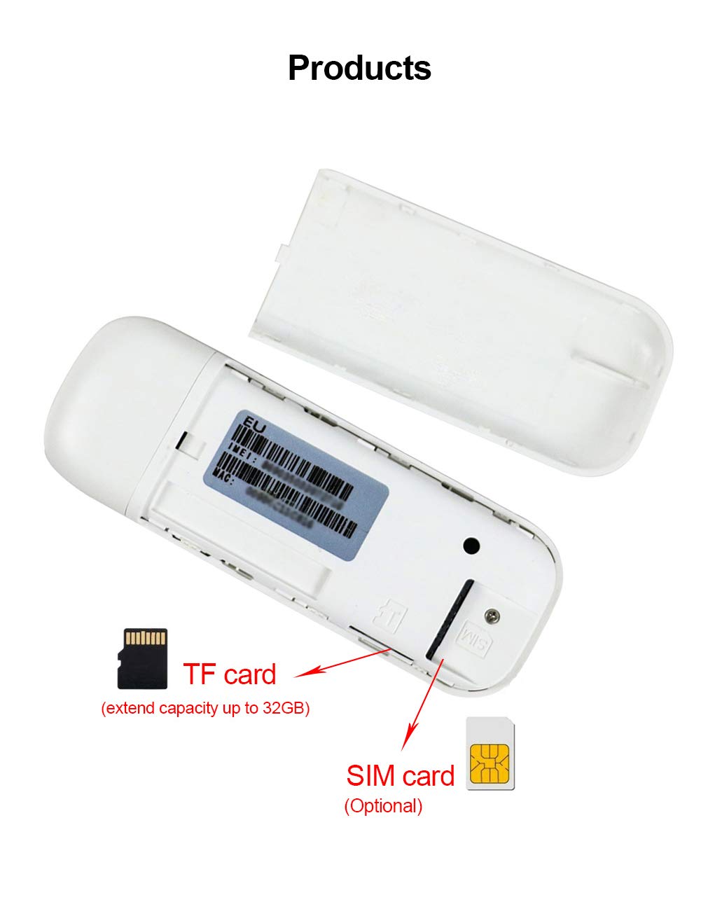 JOYX USB Network Adapter WiFi Dongle 4G LTE USB Network Adapter Mini WLAN Hotspot -White