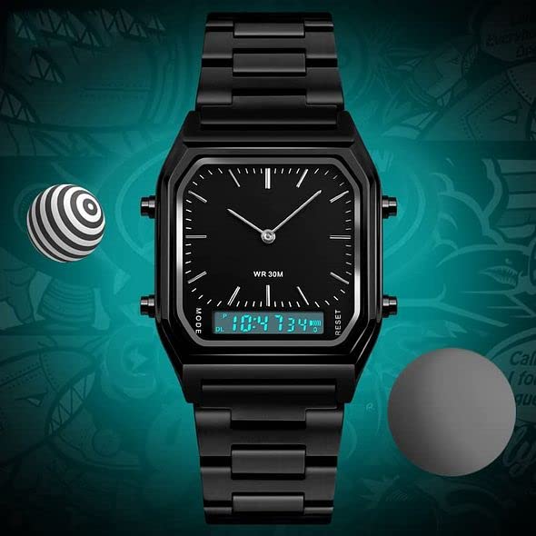 Image of Gosasa Big Face Men Digital Sports Watch Water Resistant Outdoor Easy Read Military Back Light Black Watch