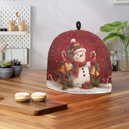 Image of Christmas Snowman Tea Cozy Cover of Teapots Insulated Breakfast Teapots Dust Cover Kitchen Home Decoration Tea Pots Kettle Cover for Christmas Party