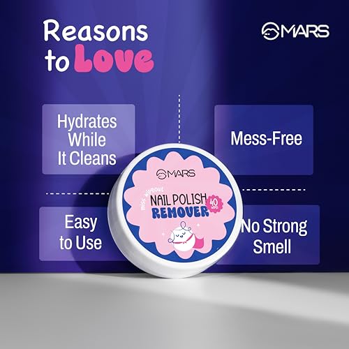 Image of MARS Miss Wipe Out Nail Polish Remover Wipes (40 Wipes) | Acetone & Alcohol-Free | Moisturising & Nourishing Formula | Gentle & Travel-Friendly