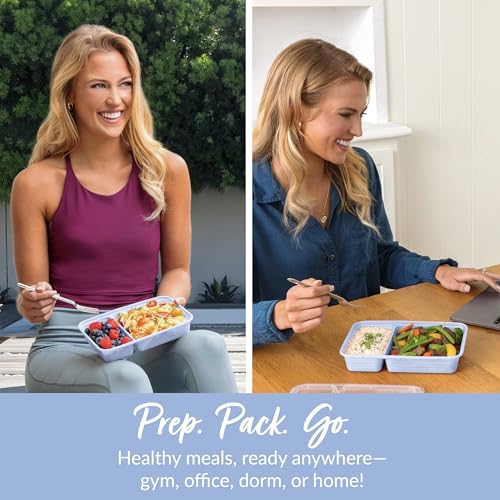 Image of Bentgo Prep 2-Compartment Meal Prep Containers with Lids, 20 Piece Set